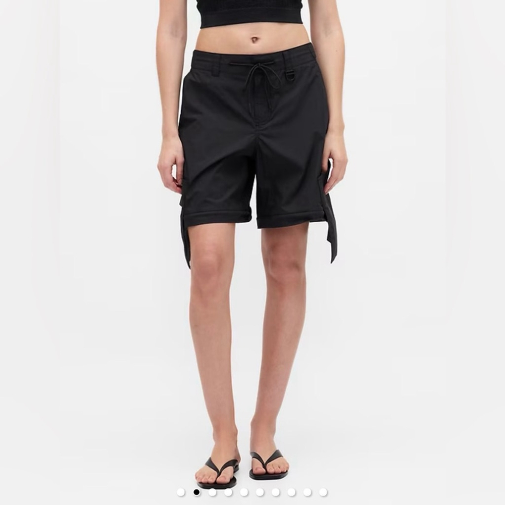 Gap × BÉIS Convertible Cargo Barrel Pants black 8 shorts - Picture 4 of 11